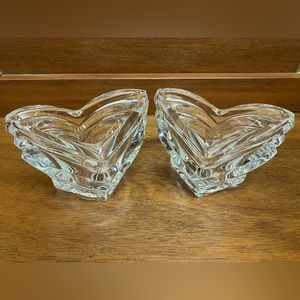 Mikasa Art Deco Crystal Votive Candleholder/Candy Dish Set of 2